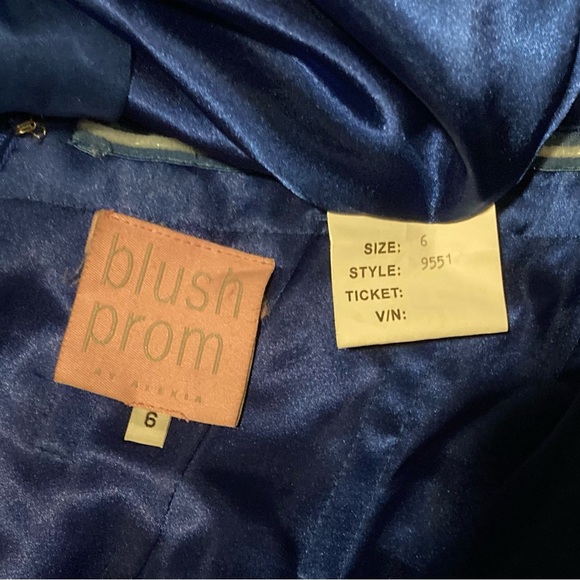 Elegant Blue Embellished Prom Dress - Picture 9 of 10